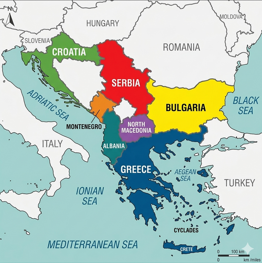 Travel eSIM data plans for Balkan countries
